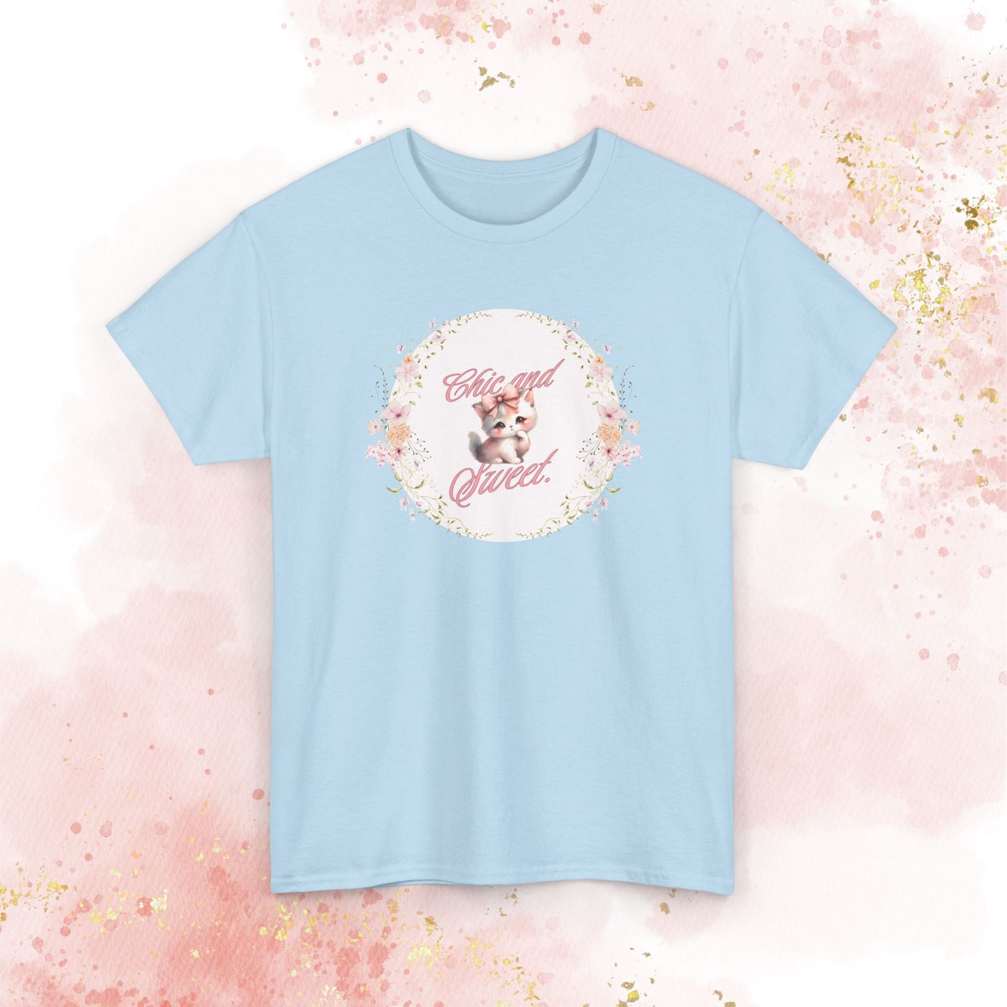 Chic & Sweet - Blushing Kitten Valentine Tee, V-Day, Cat Lovers Gift, Everyday Wear