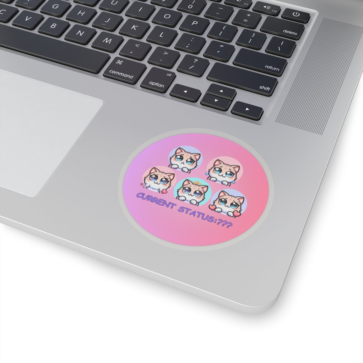 Kawaii Cat Mood Stickers — 'Current Status: ???' Kiss-Cut Sticker