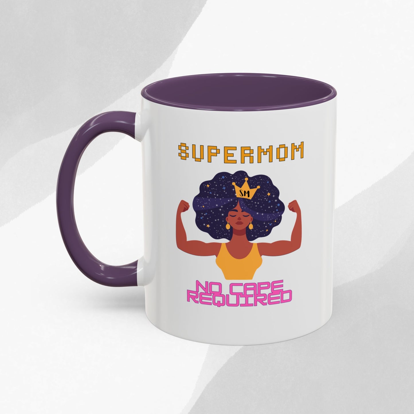 Accent Coffee Mug — "Supermom: No Cape Required" Empowerment Coffee Mug