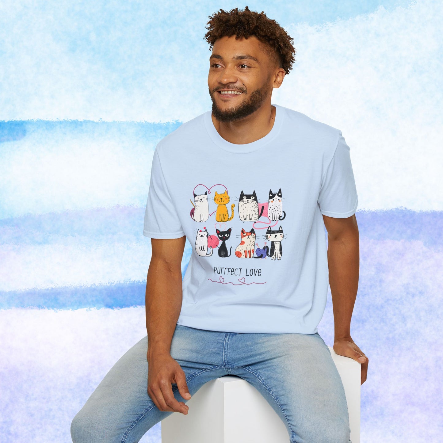 Cat Lover T-Shirt — "Purrfect Love" Cute Cartoon Cats Tee