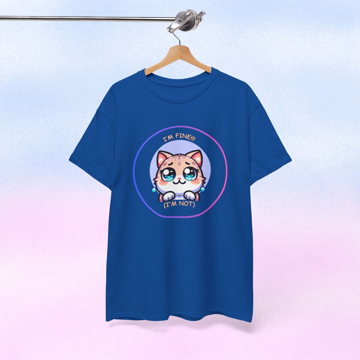 I'm Fine (I'm Not) — Cute Kawaii Cat Meltdown Emote Graphic T-Shirt