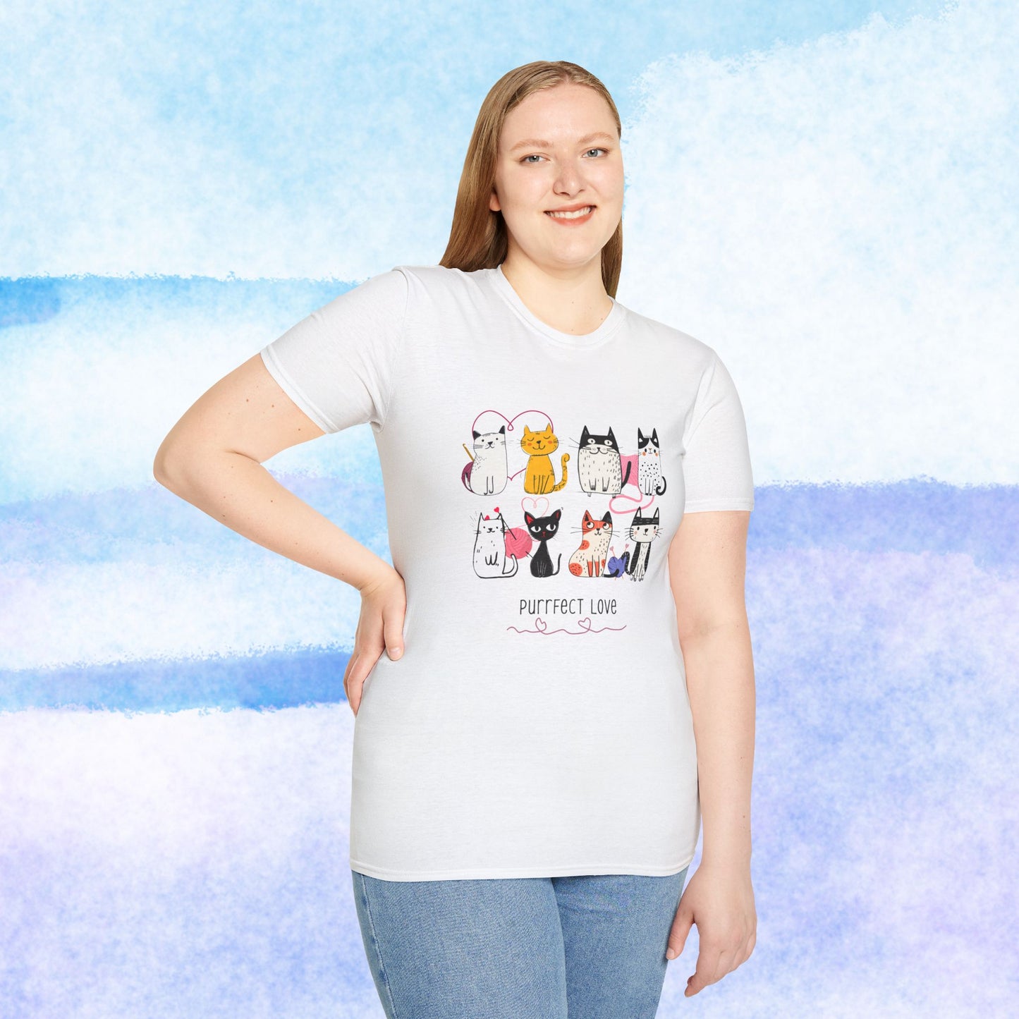 Cat Lover T-Shirt — "Purrfect Love" Cute Cartoon Cats Tee