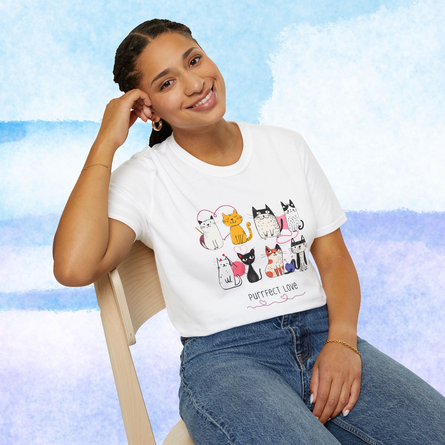 Cat Lover T-Shirt — "Purrfect Love" Cute Cartoon Cats Tee