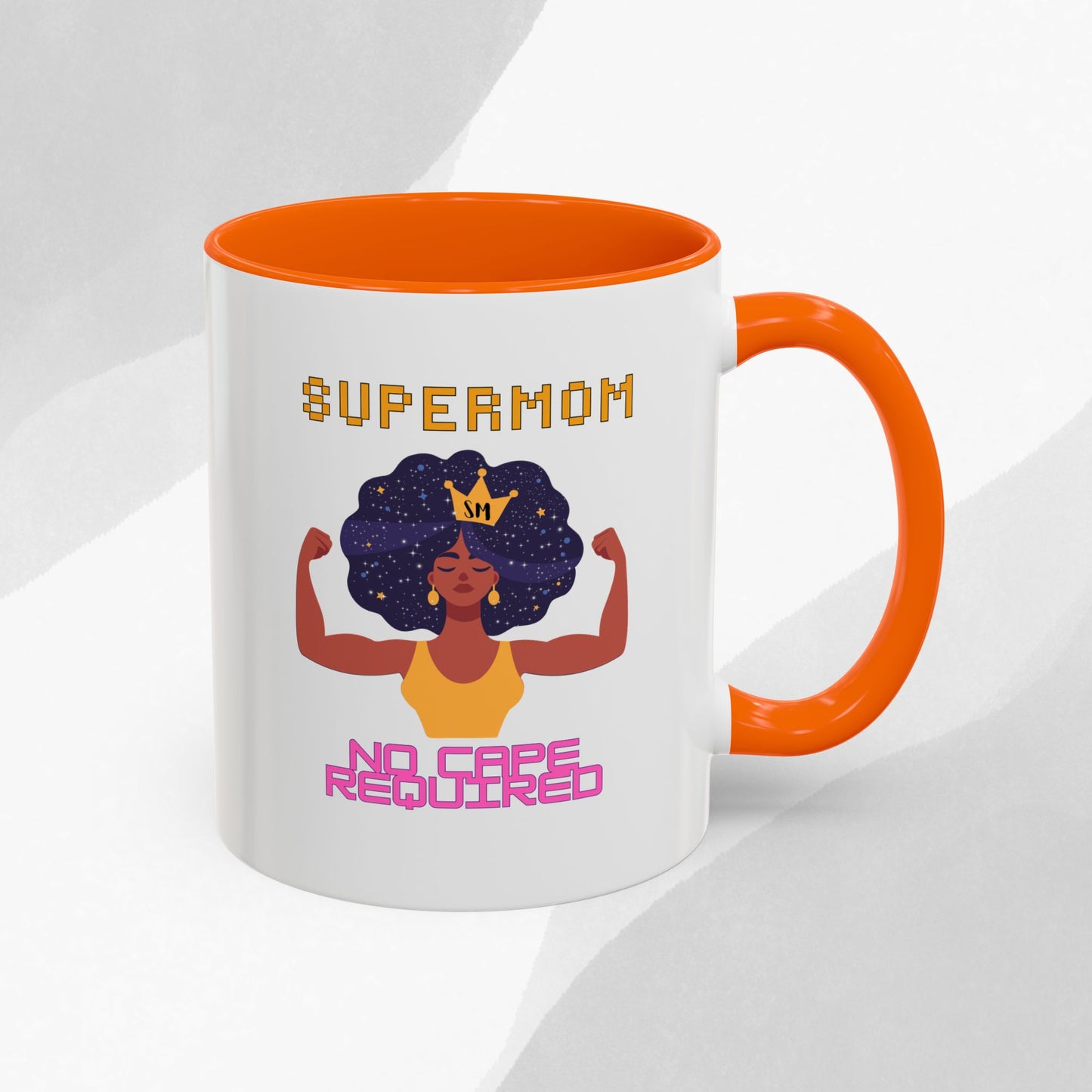 Accent Coffee Mug — "Supermom: No Cape Required" Empowerment Coffee Mug