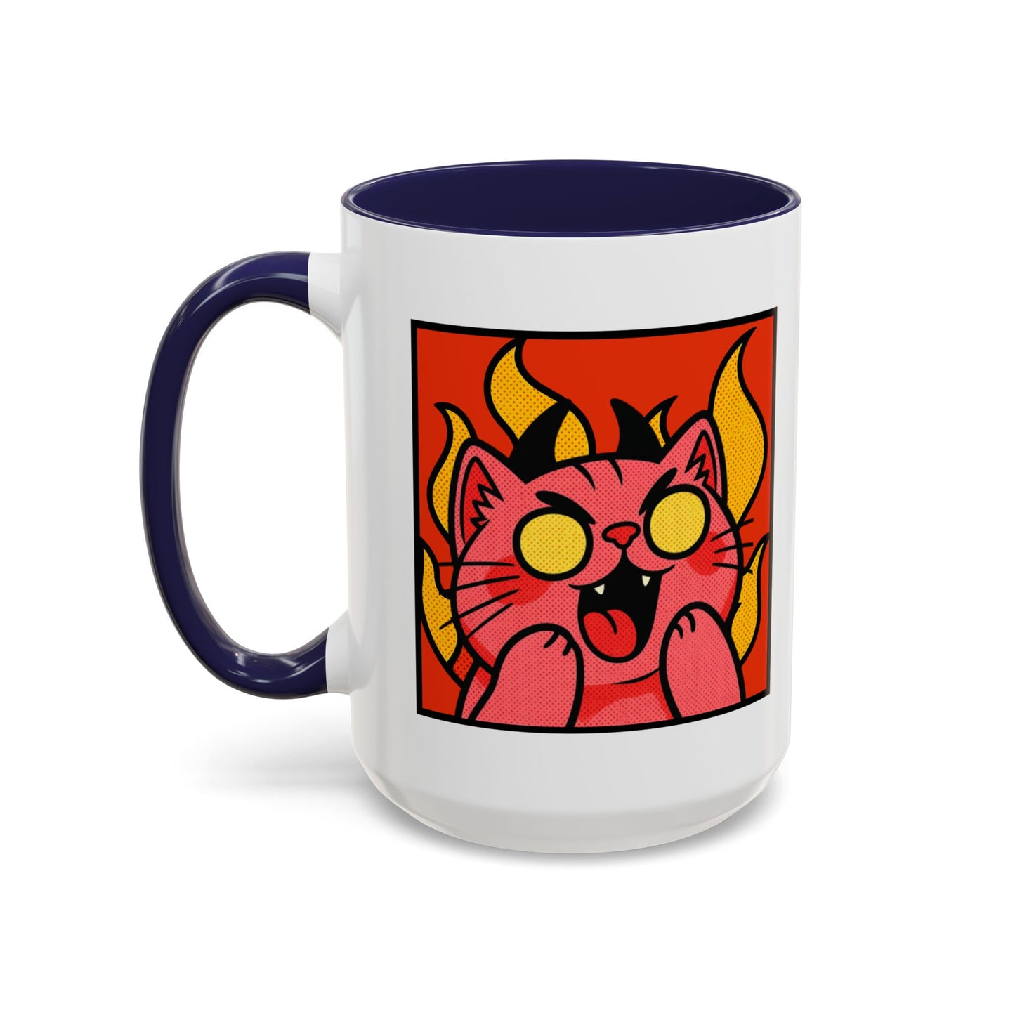 Evil Laughing Cat - Twitch Emote - Cute Devil Cat Accent Coffee Mug (11/15oz)