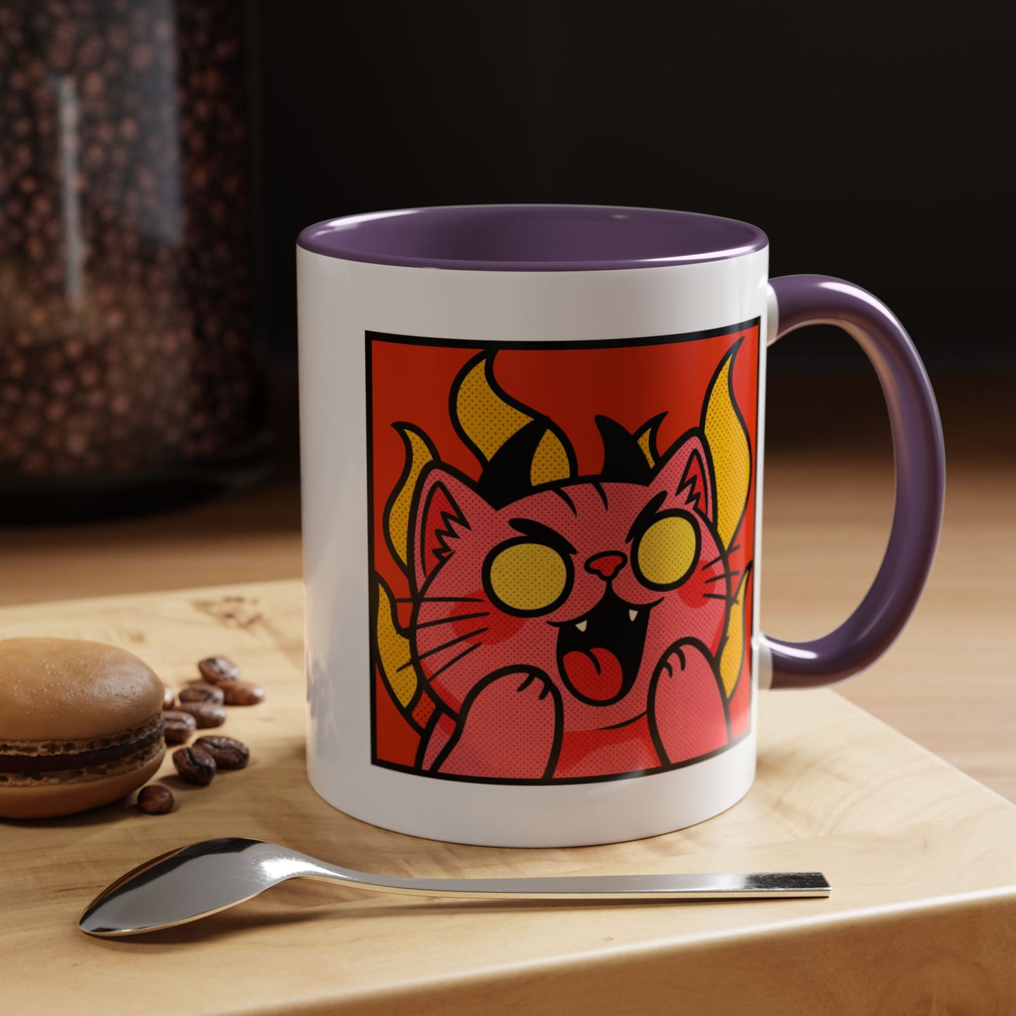 Evil Laughing Cat - Twitch Emote - Cute Devil Cat Accent Coffee Mug (11/15oz)