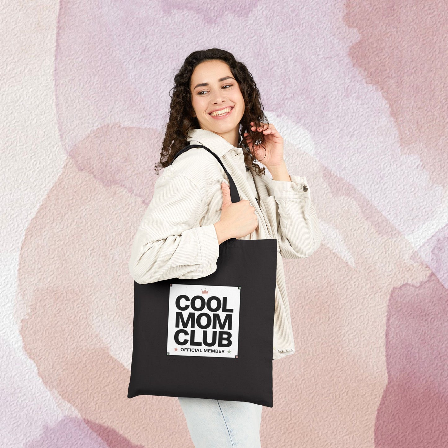 Cool Mom Club tote Cotton Canvas Tote Bag | Minimalist Mom Life Streetwear
