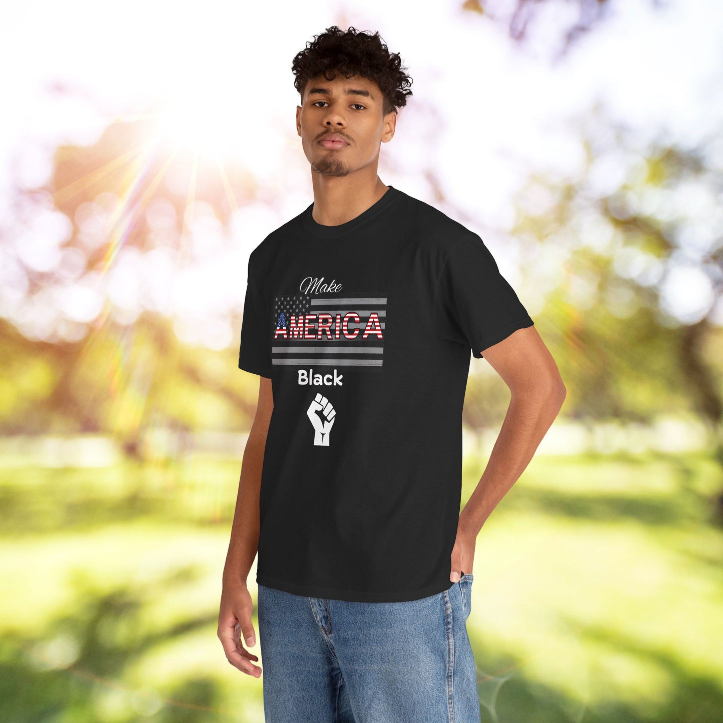 Make America Black Patriotic T‑Shirt —American Pride on the Black Side