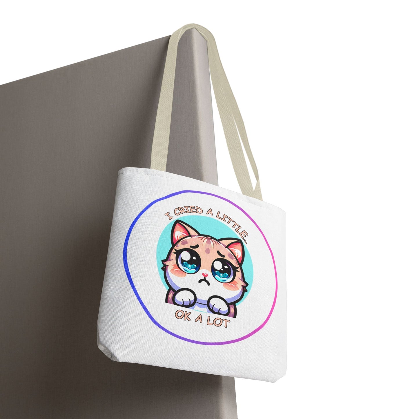 I Cried a Little.... Ok a lot - Tote Bag | Cute Kawaii Cat Illustration
