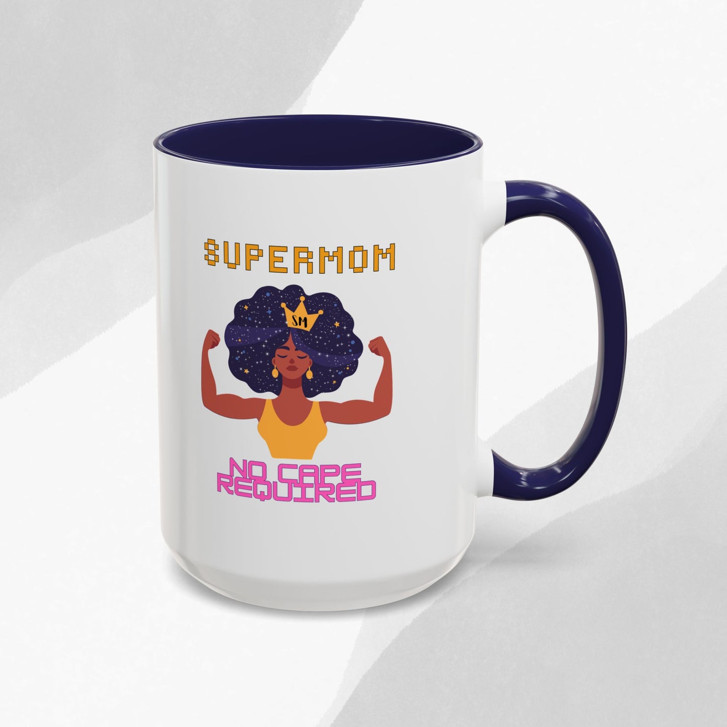 Accent Coffee Mug — "Supermom: No Cape Required" Empowerment Coffee Mug