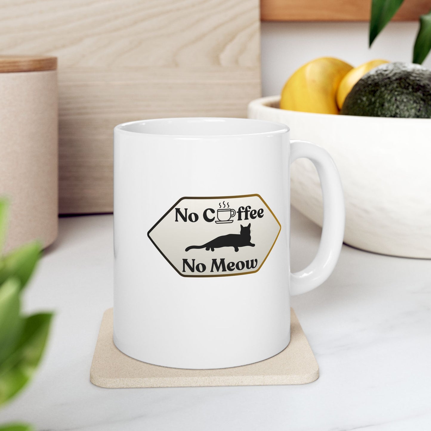 Ceramic Mug — "Namaste at Home" Minimalist Yoga Coffee Tea Cup (11oz & 15oz)