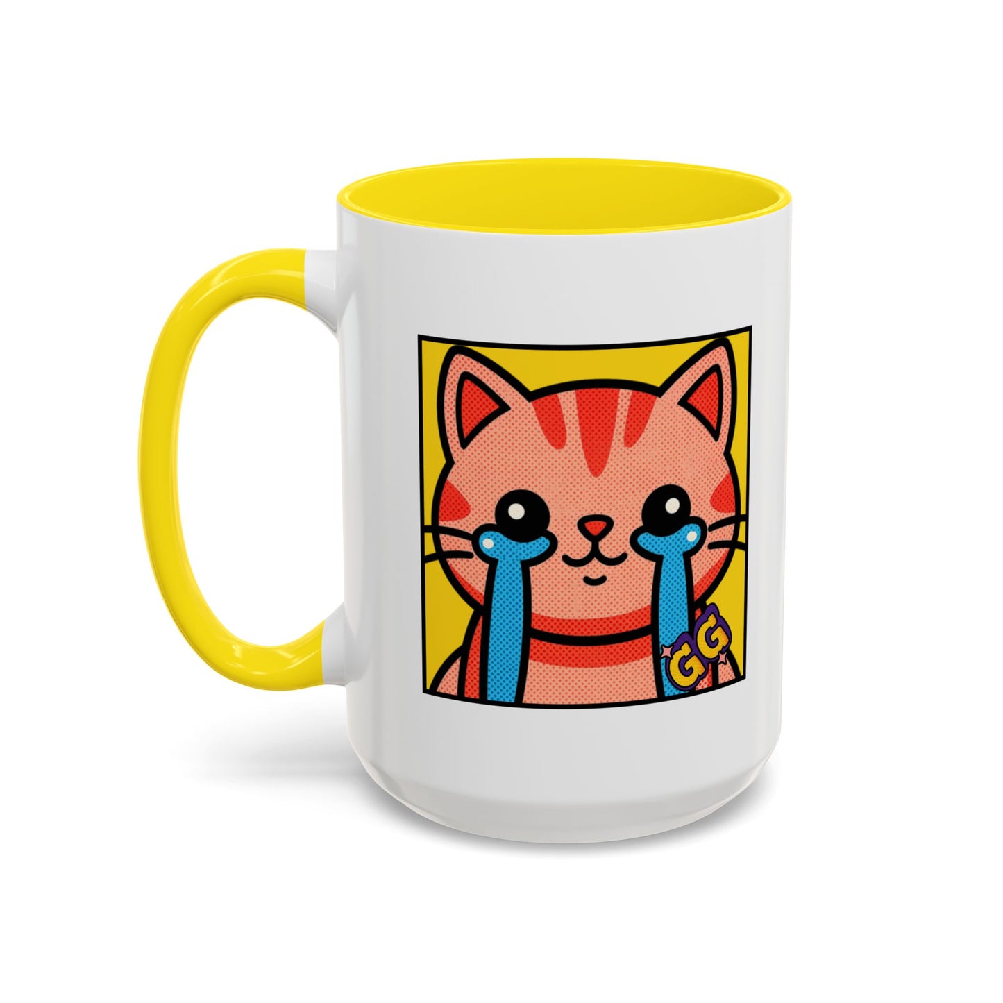 Good Game Tears of Joy - Cute Crying Cat Accent Coffee Mug (11/15oz) – Kawaii Pop Art Cat Emote GG