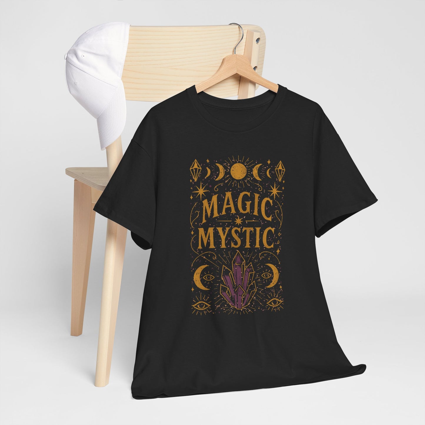 Mystic Magic Tee - Witchy/Occult Aesthetic, Unisex Heavy Cotton T-Shirt for Mystics, Witchcraft, Occult, Yoga, Bohemian Style