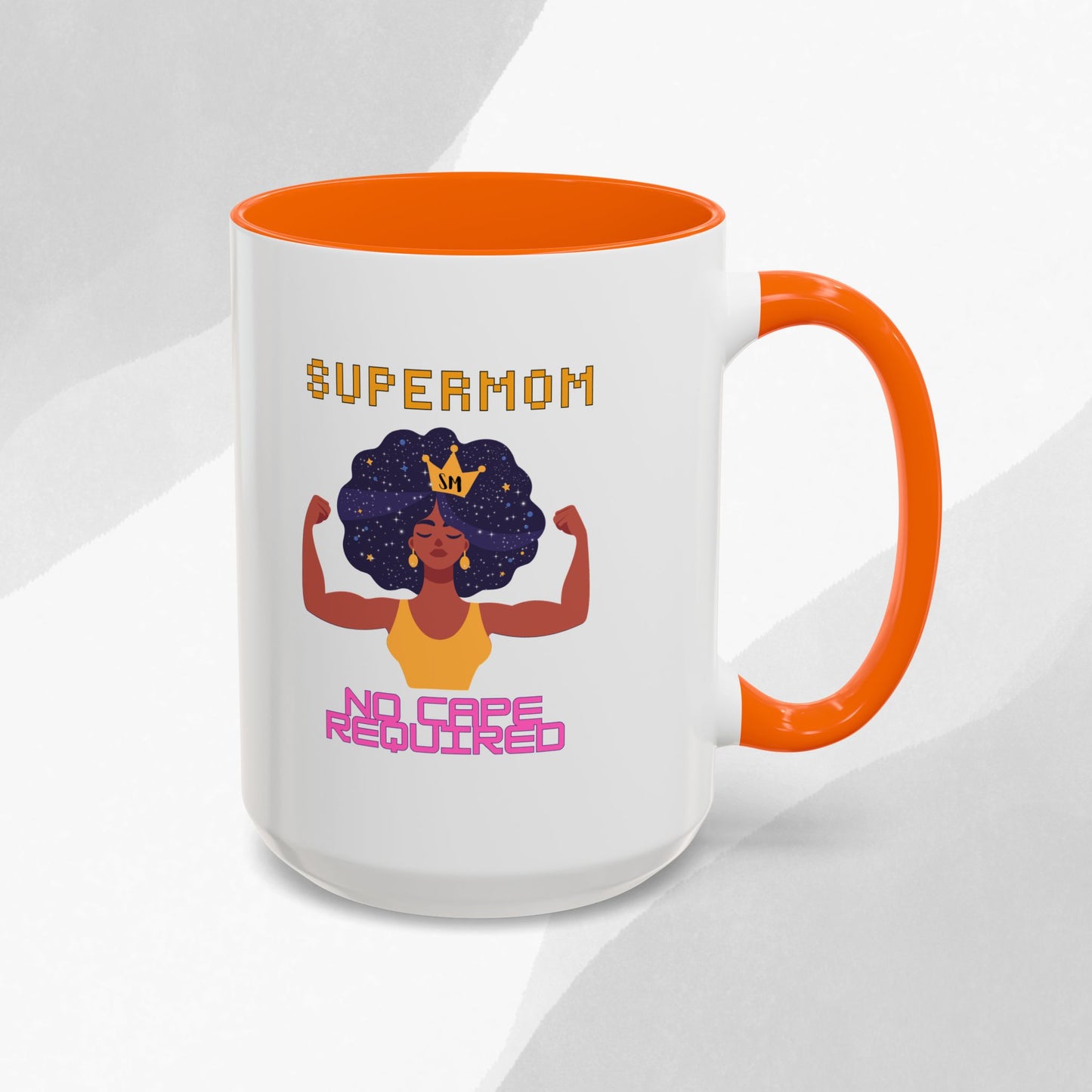 Accent Coffee Mug — "Supermom: No Cape Required" Empowerment Coffee Mug