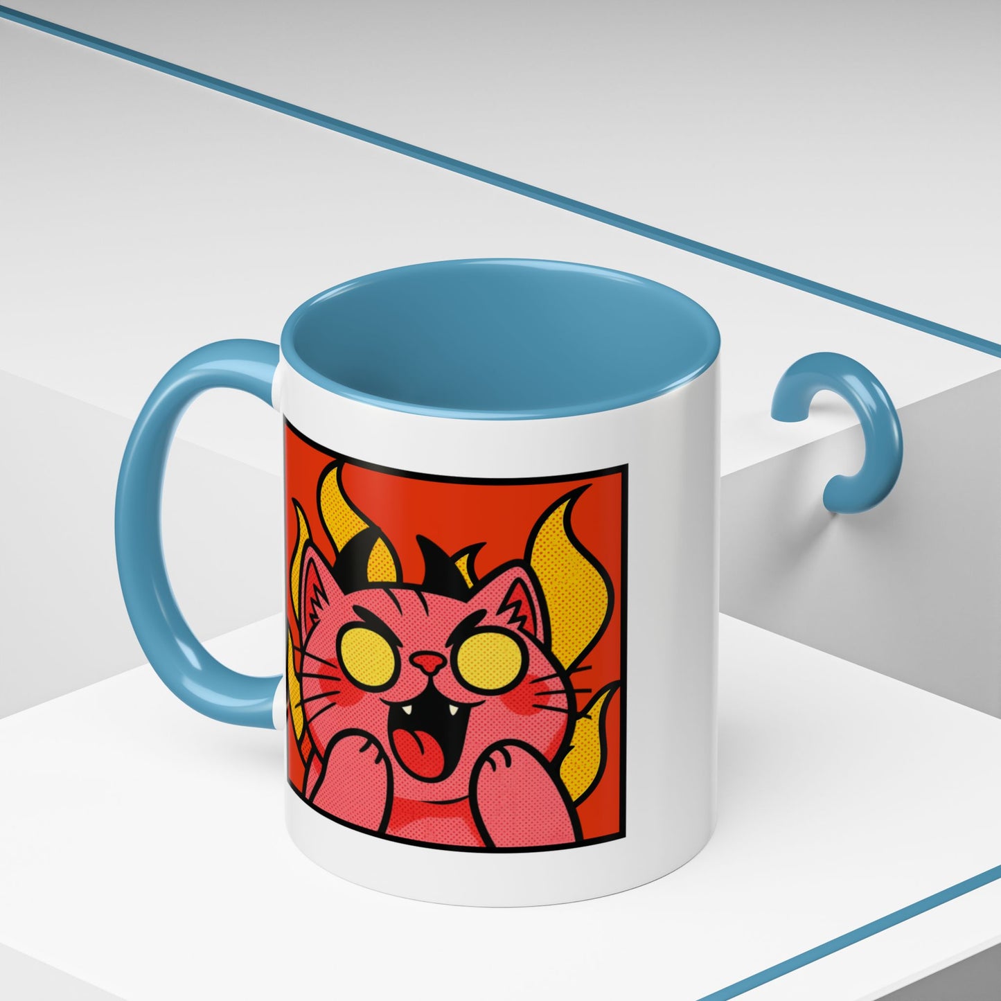 Evil Laughing Cat - Twitch Emote - Cute Devil Cat Accent Coffee Mug (11/15oz)