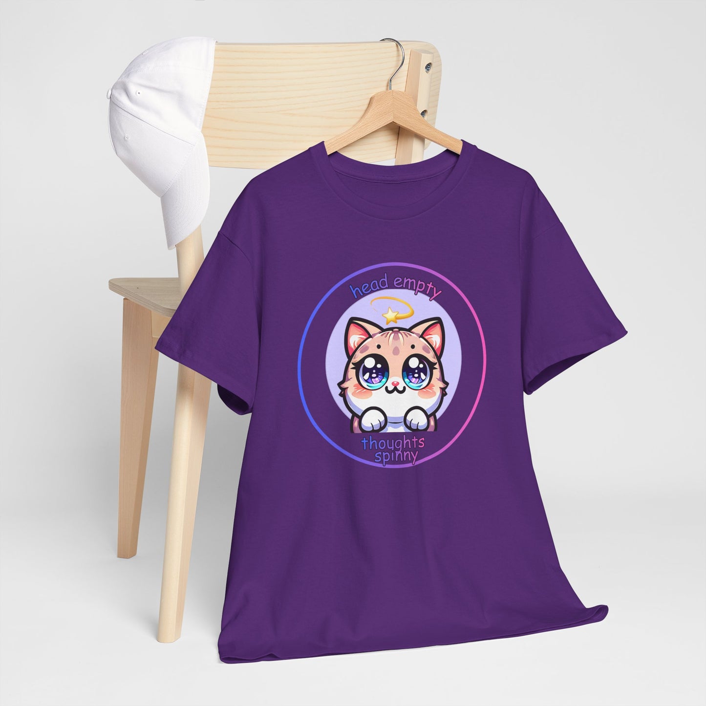 Cute Kawaii Dizzy Cat T-Shirt — "head empty. thoughts spinny."