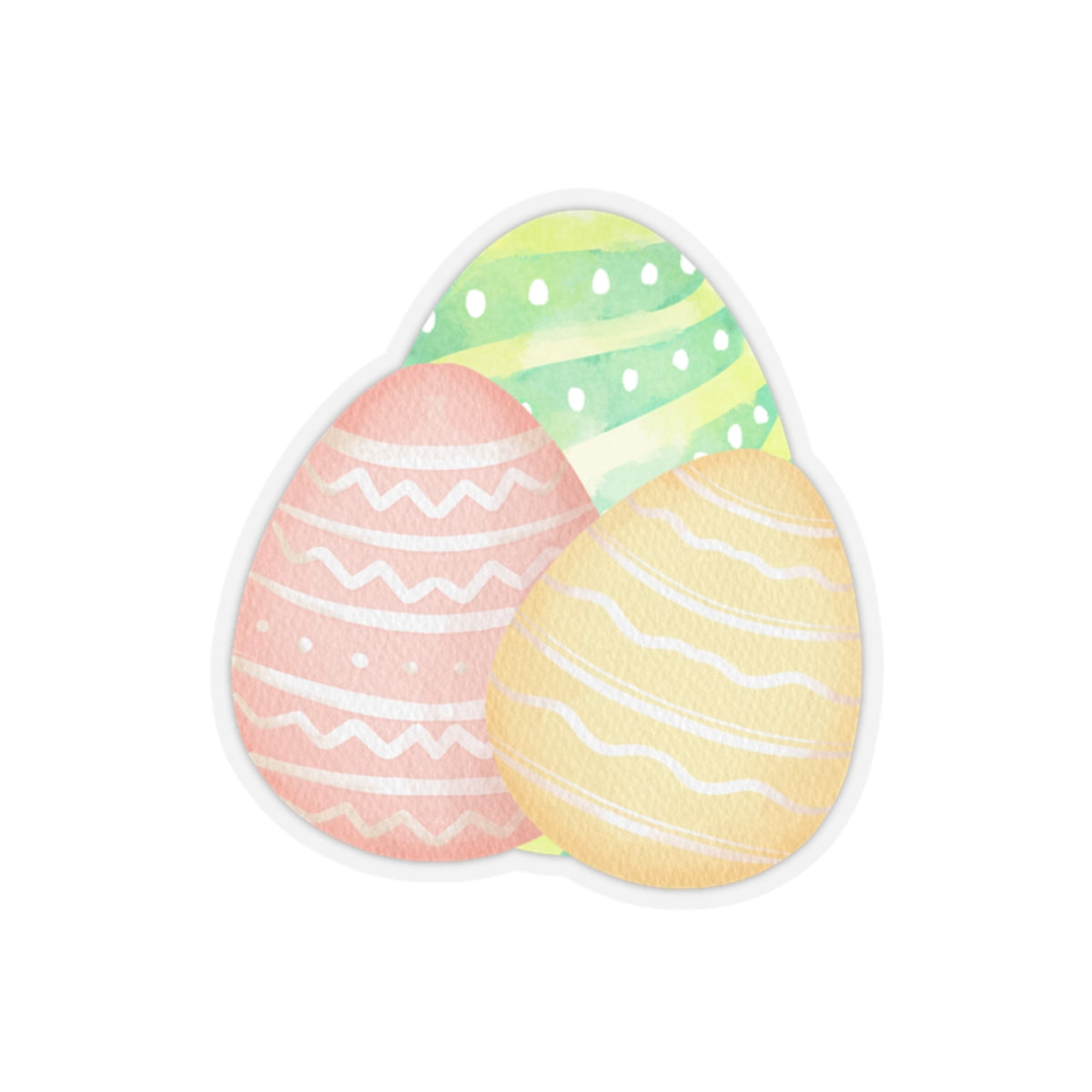 Easter Egg Kiss-Cut Stickers - Colorful Spring Decor for Laptops, Journals & Gifts