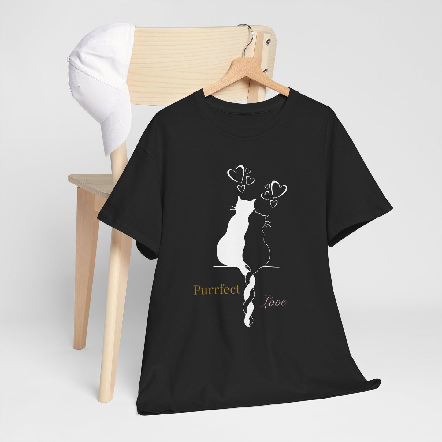 Cat Couple T‑Shirt — "Purrfect Love" Romantic Cat Graphic Tee