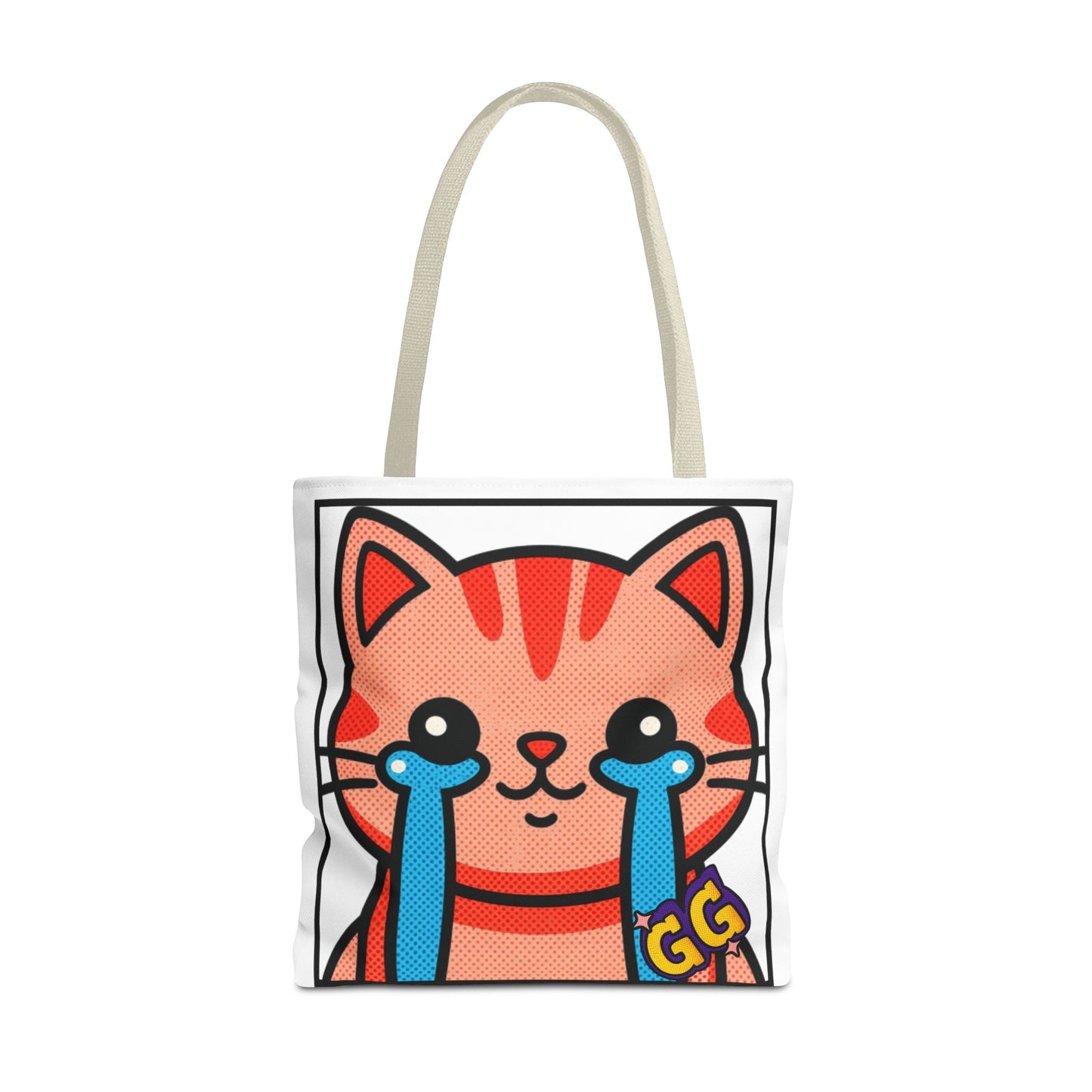 Good Game Tears of Joy - Cute Crying Cat Tote Bag – Kawaii Pop Art Cat Emote GG