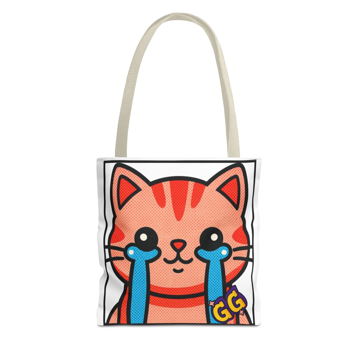 Good Game Tears of Joy - Cute Crying Cat Tote Bag – Kawaii Pop Art Cat Emote GG