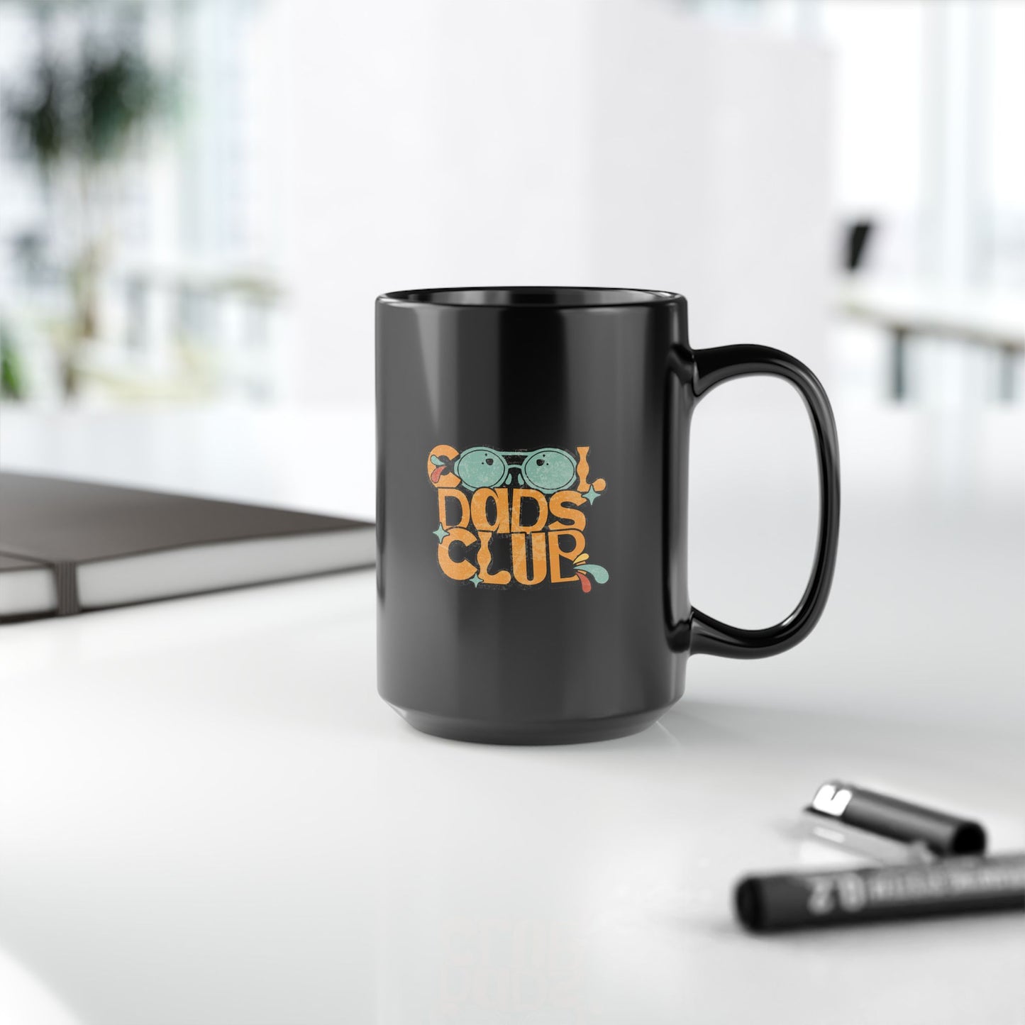 Cool Dad's Club Black Mug — Retro 'Cool Dad's Club' Coffee Cup (11oz & 15oz)