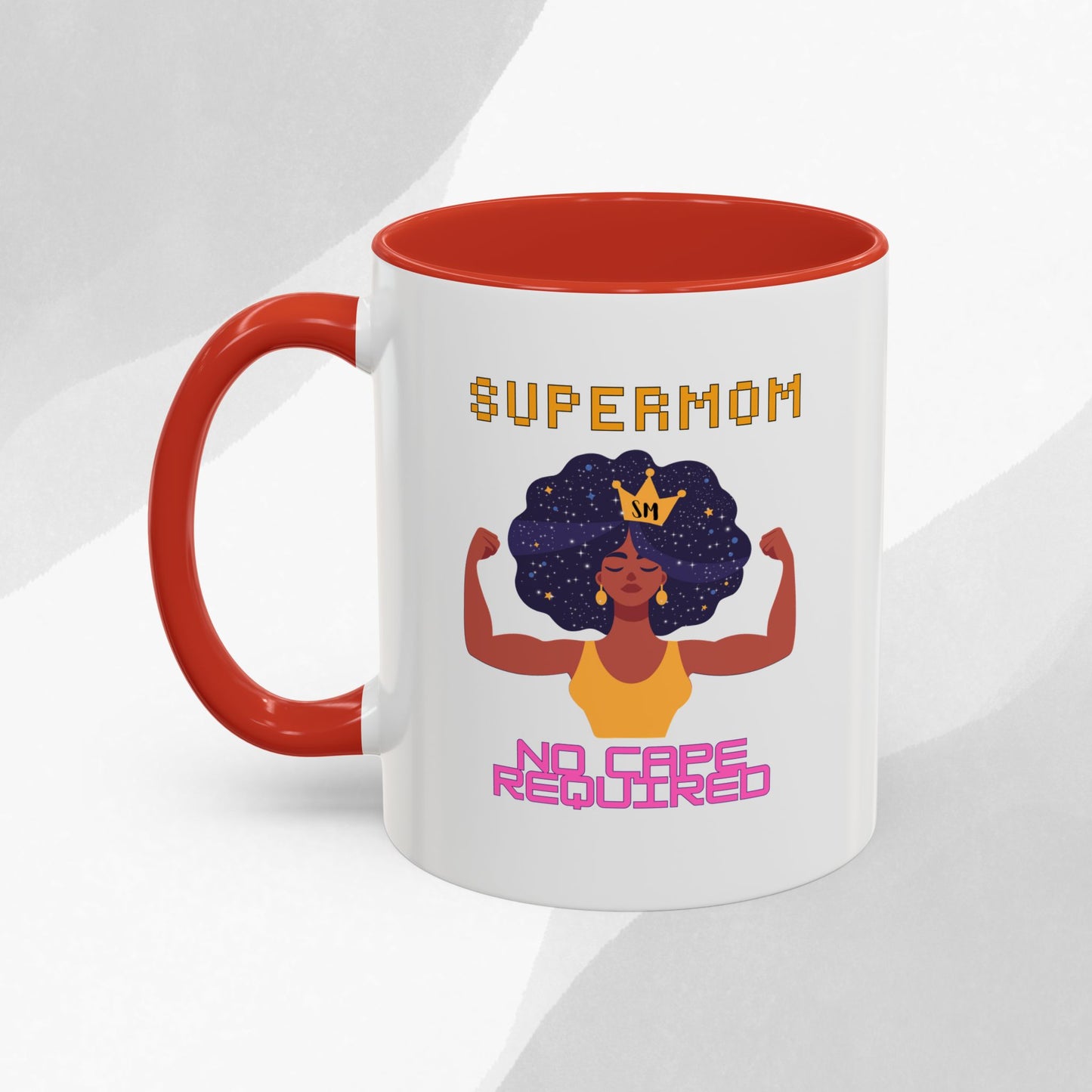 Accent Coffee Mug — "Supermom: No Cape Required" Empowerment Coffee Mug