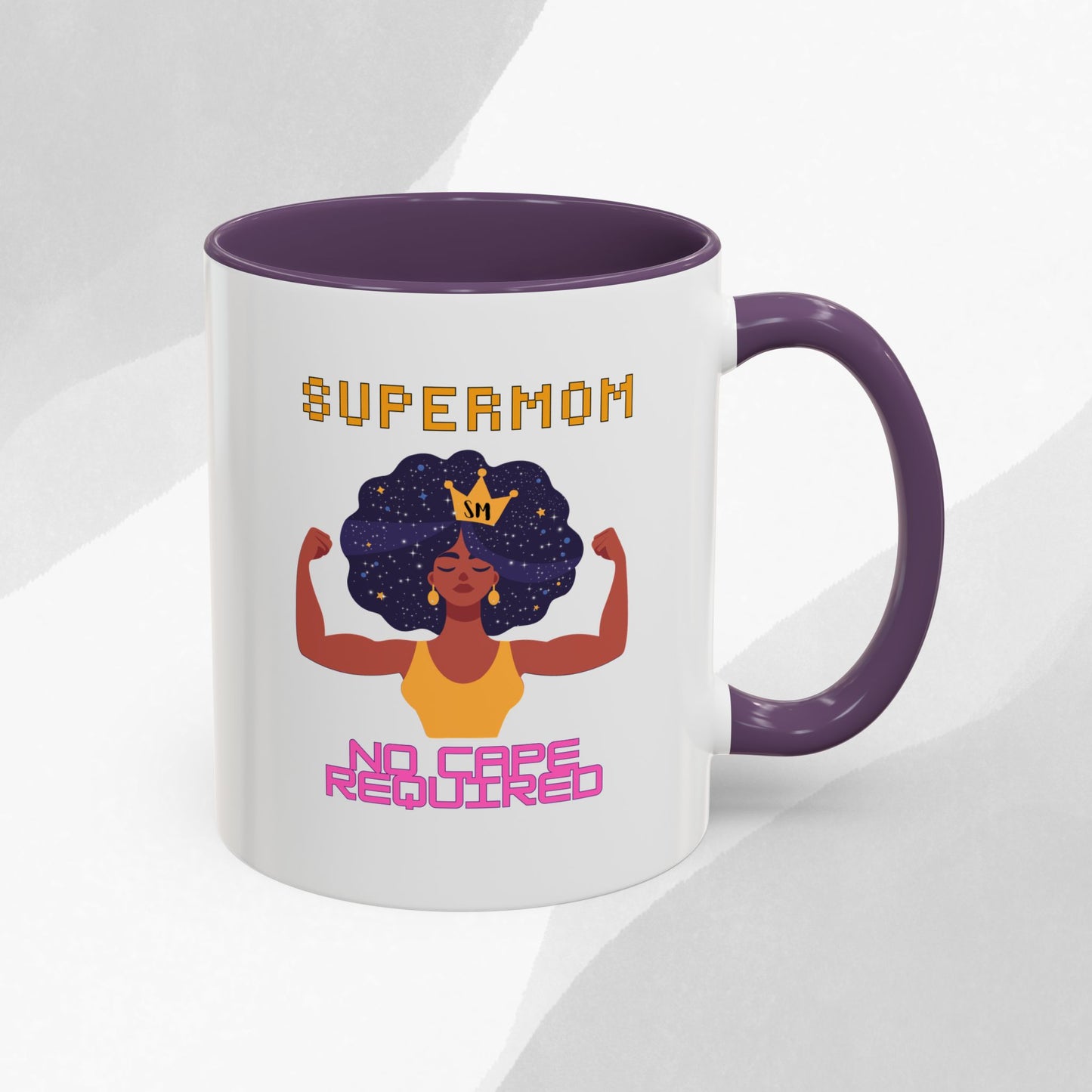 Accent Coffee Mug — "Supermom: No Cape Required" Empowerment Coffee Mug