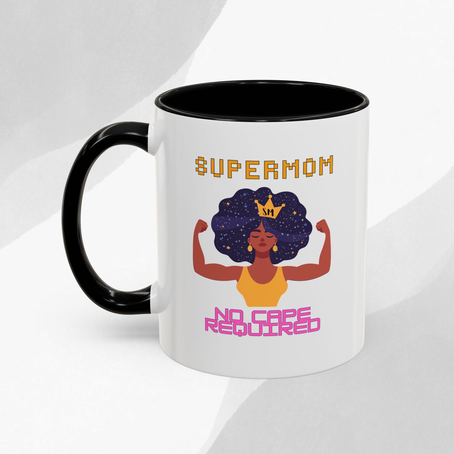 Accent Coffee Mug — "Supermom: No Cape Required" Empowerment Coffee Mug