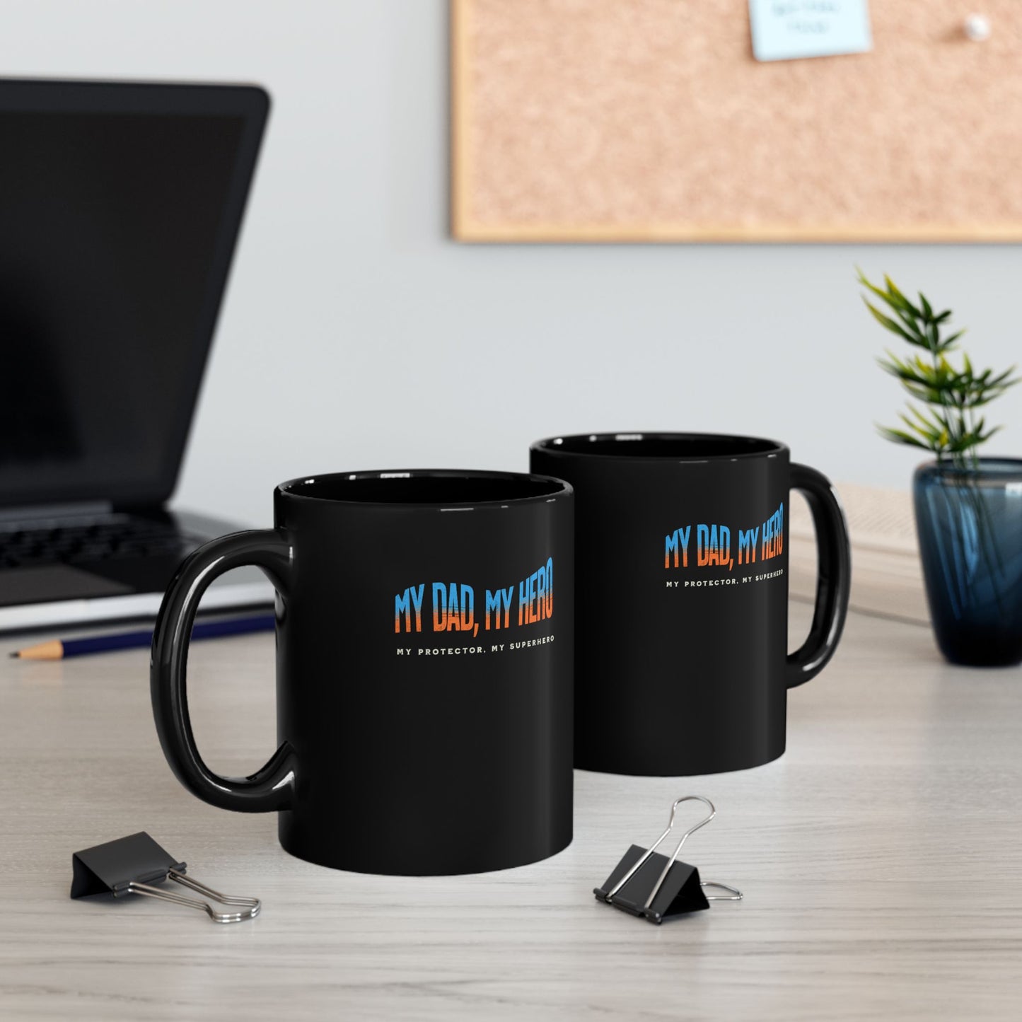 Dad Mug - "My Dad, My Hero" Black Coffee Cup | Father’s Day Gift, Best Dad Present (11oz & 15oz)