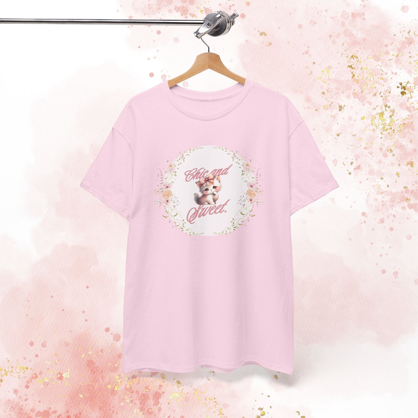 Chic & Sweet - Blushing Kitten Valentine Tee, V-Day, Cat Lovers Gift, Everyday Wear