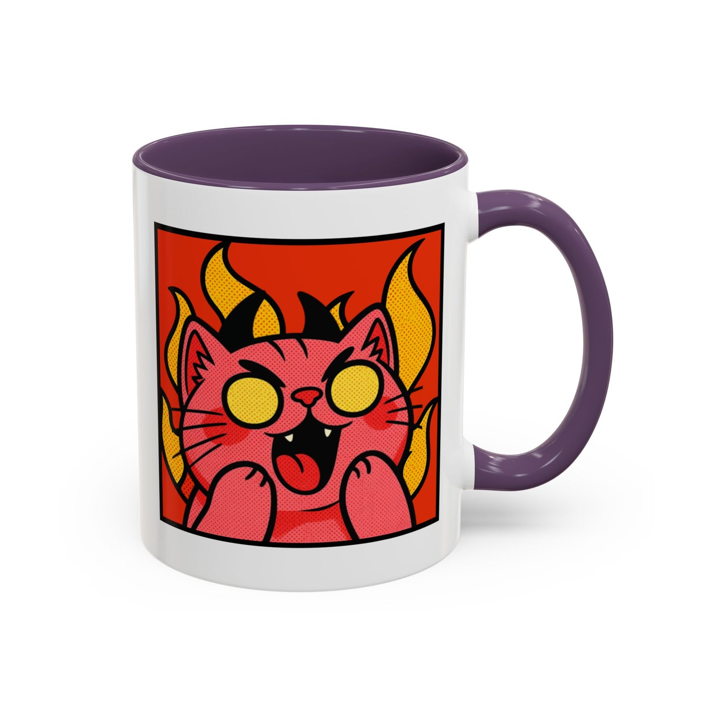 Evil Laughing Cat - Twitch Emote - Cute Devil Cat Accent Coffee Mug (11/15oz)