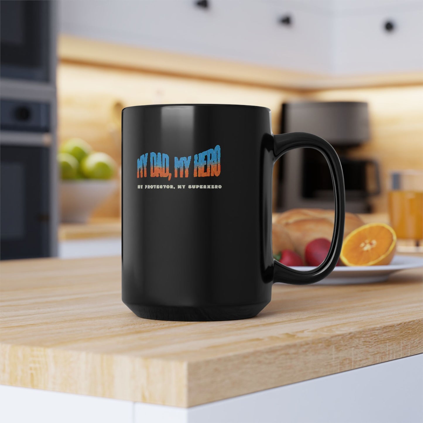 Dad Mug - "My Dad, My Hero" Black Coffee Cup | Father’s Day Gift, Best Dad Present (11oz & 15oz)
