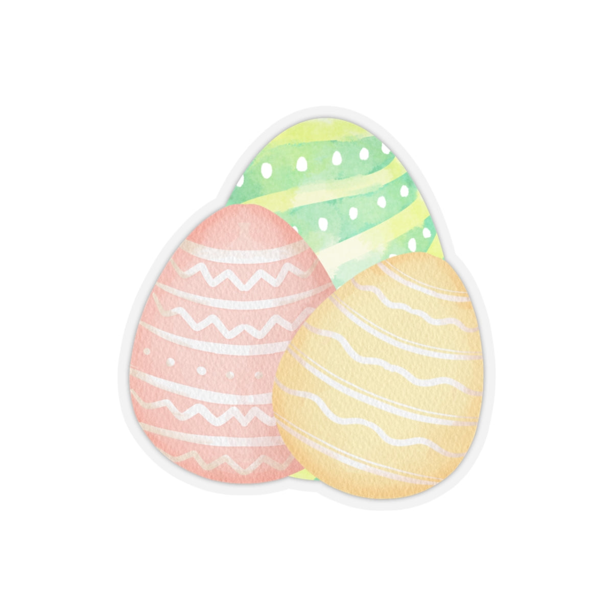 Easter Egg Kiss-Cut Stickers - Colorful Spring Decor for Laptops, Journals & Gifts