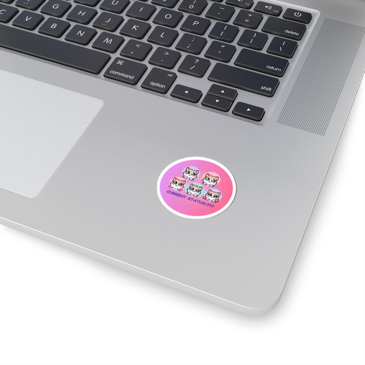 Kawaii Cat Mood Stickers — 'Current Status: ???' Kiss-Cut Sticker