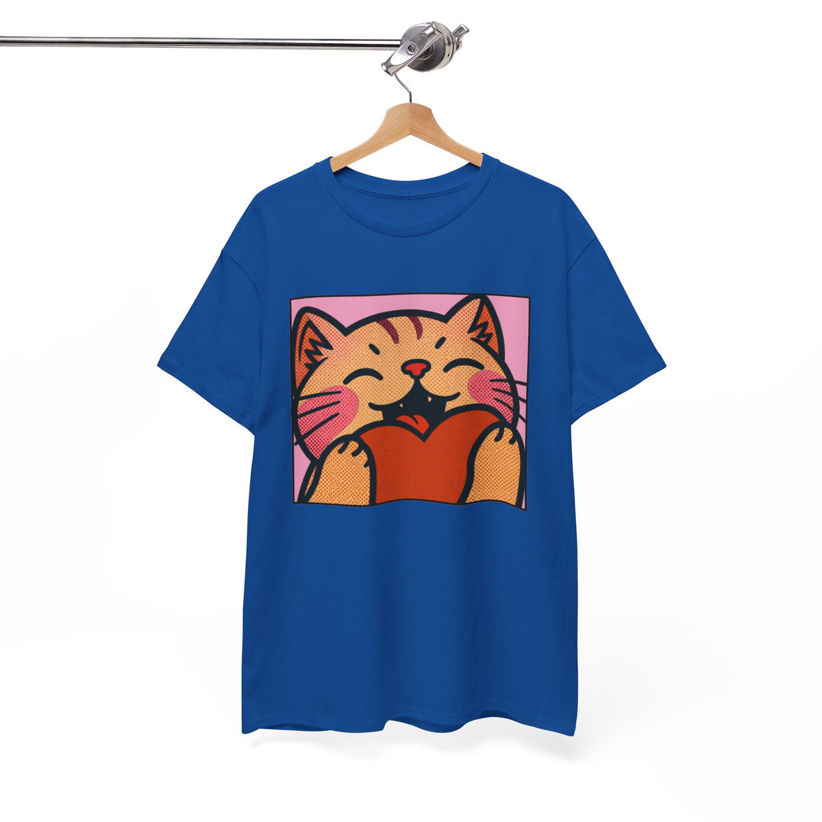 Cute Cat Holding Heart T‑Shirt — Cute Kitty Love Graphic Tee