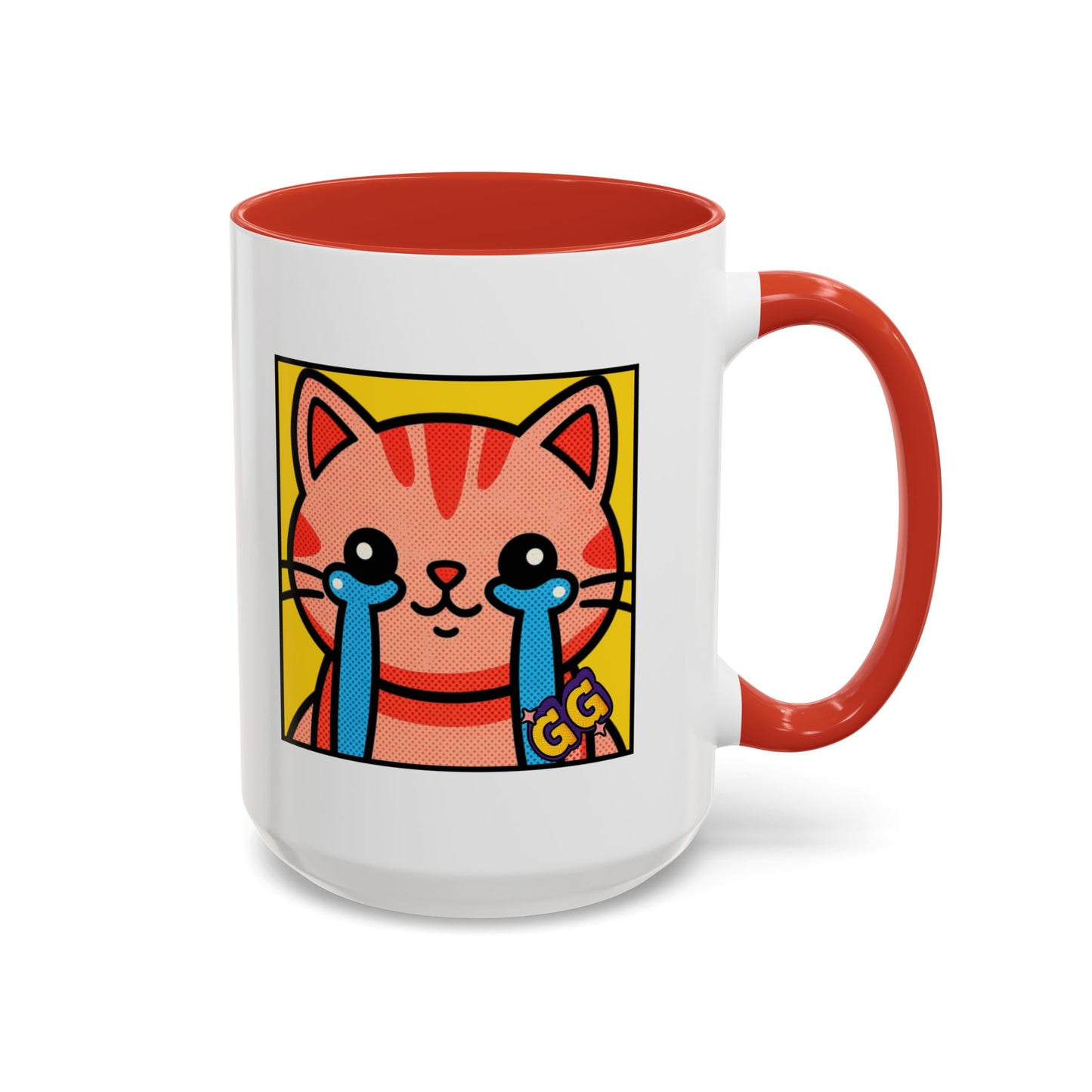 Good Game Tears of Joy - Cute Crying Cat Accent Coffee Mug (11/15oz) – Kawaii Pop Art Cat Emote GG