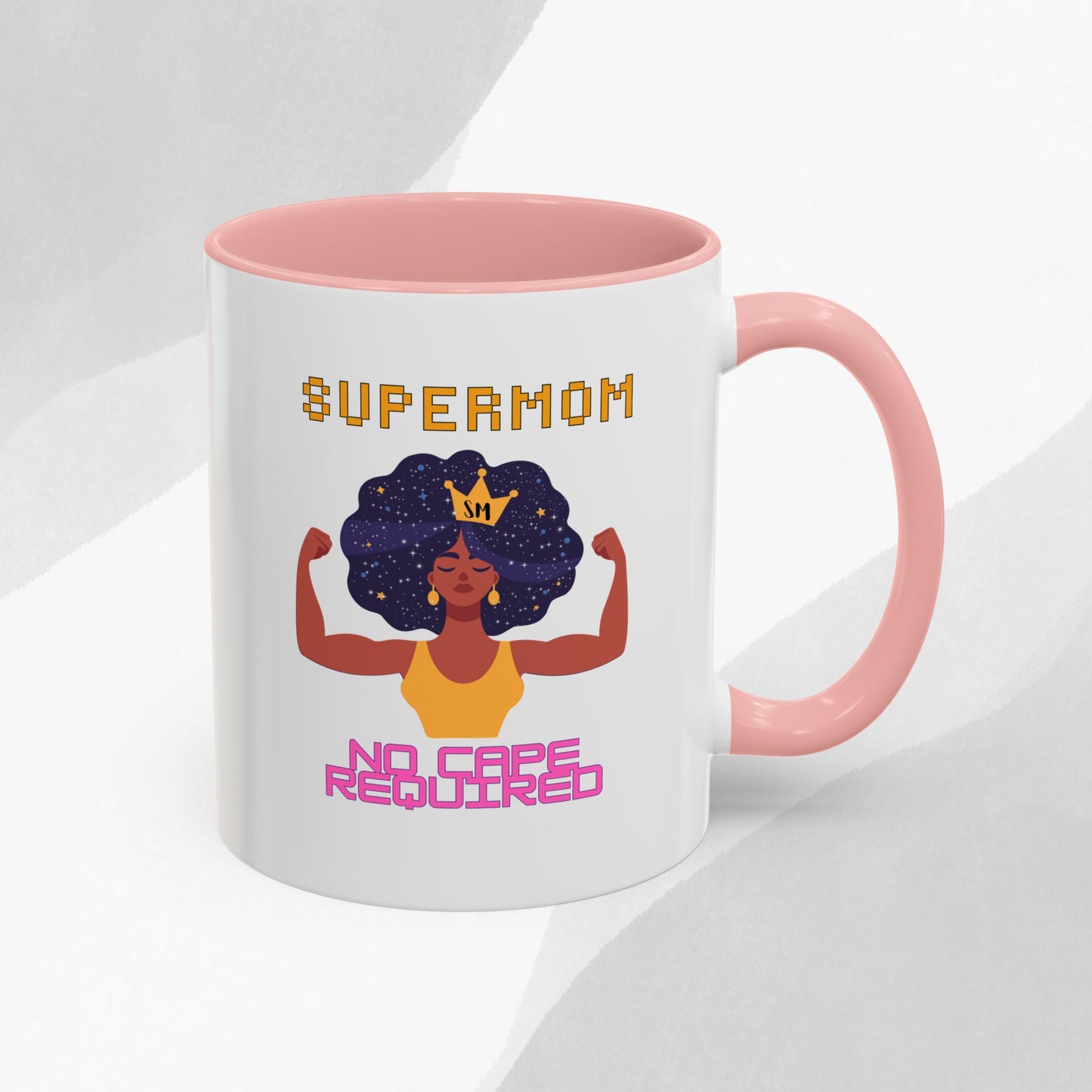 Accent Coffee Mug — "Supermom: No Cape Required" Empowerment Coffee Mug