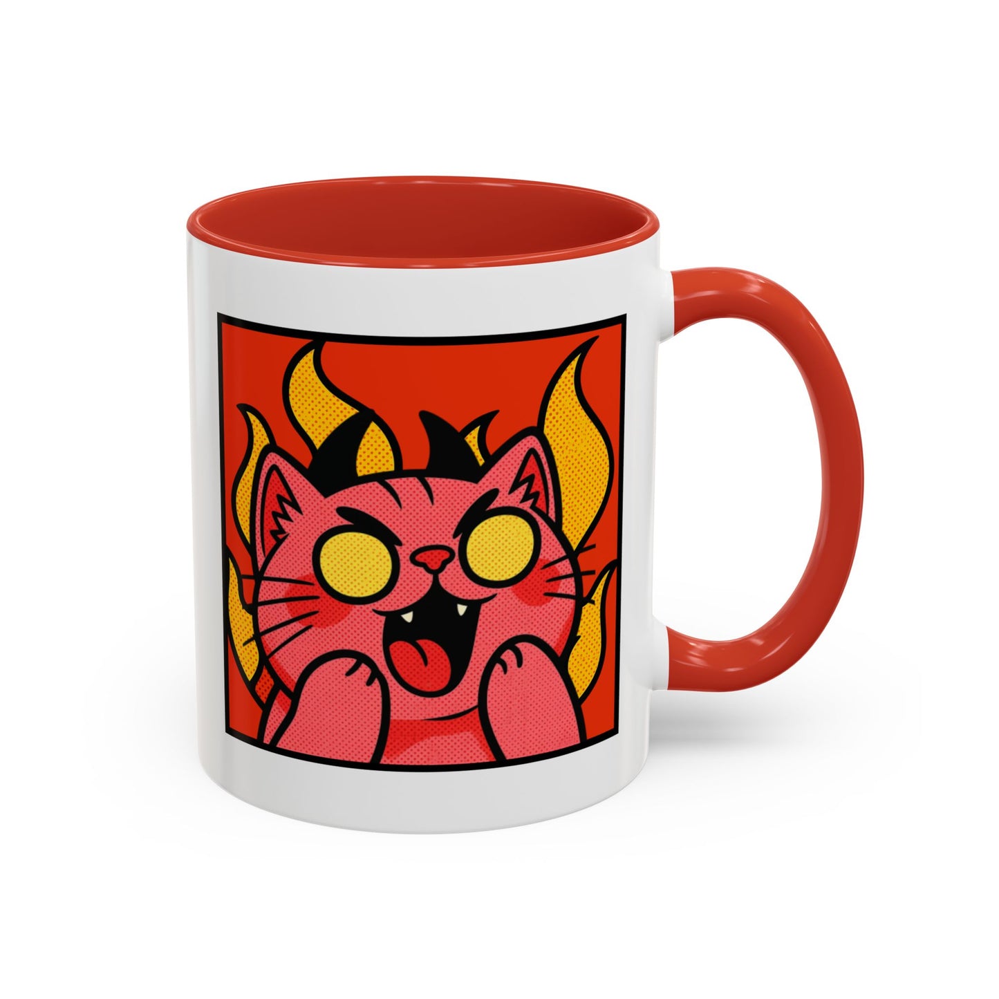 Evil Laughing Cat - Twitch Emote - Cute Devil Cat Accent Coffee Mug (11/15oz)