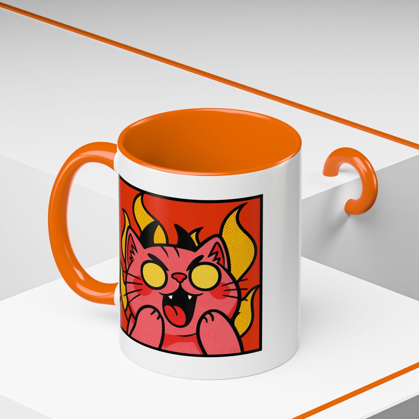 Evil Laughing Cat - Twitch Emote - Cute Devil Cat Accent Coffee Mug (11/15oz)