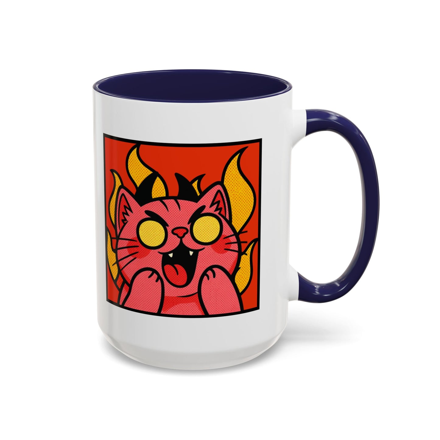 Evil Laughing Cat - Twitch Emote - Cute Devil Cat Accent Coffee Mug (11/15oz)