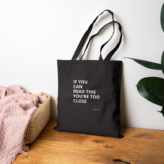 If You Can Read This...... Back Up, Sarcastic, Minimalist, Bold Cotton Canvas Tote Bag - Funny Quote Bag for Shopping, Beach, Gifts, Eco-Friendly and Everyday Use, Perfect for Friends or Family