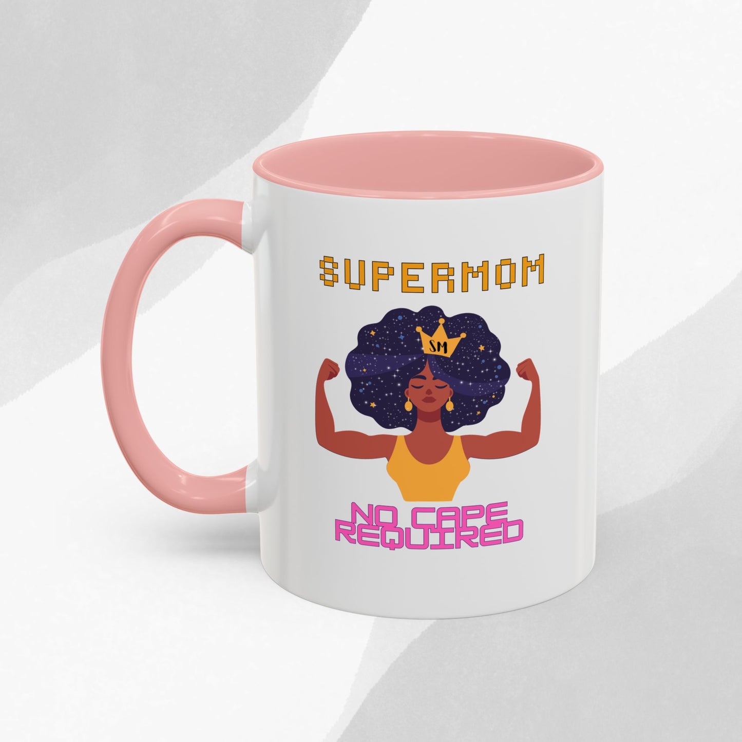 Accent Coffee Mug — "Supermom: No Cape Required" Empowerment Coffee Mug