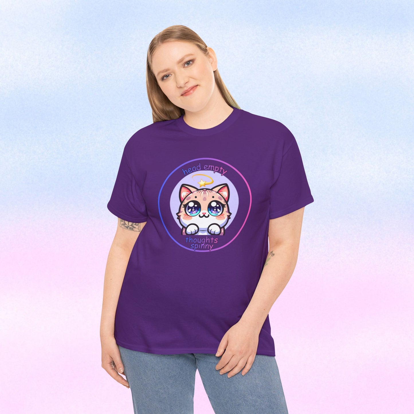Cute Kawaii Dizzy Cat T-Shirt — "head empty. thoughts spinny."
