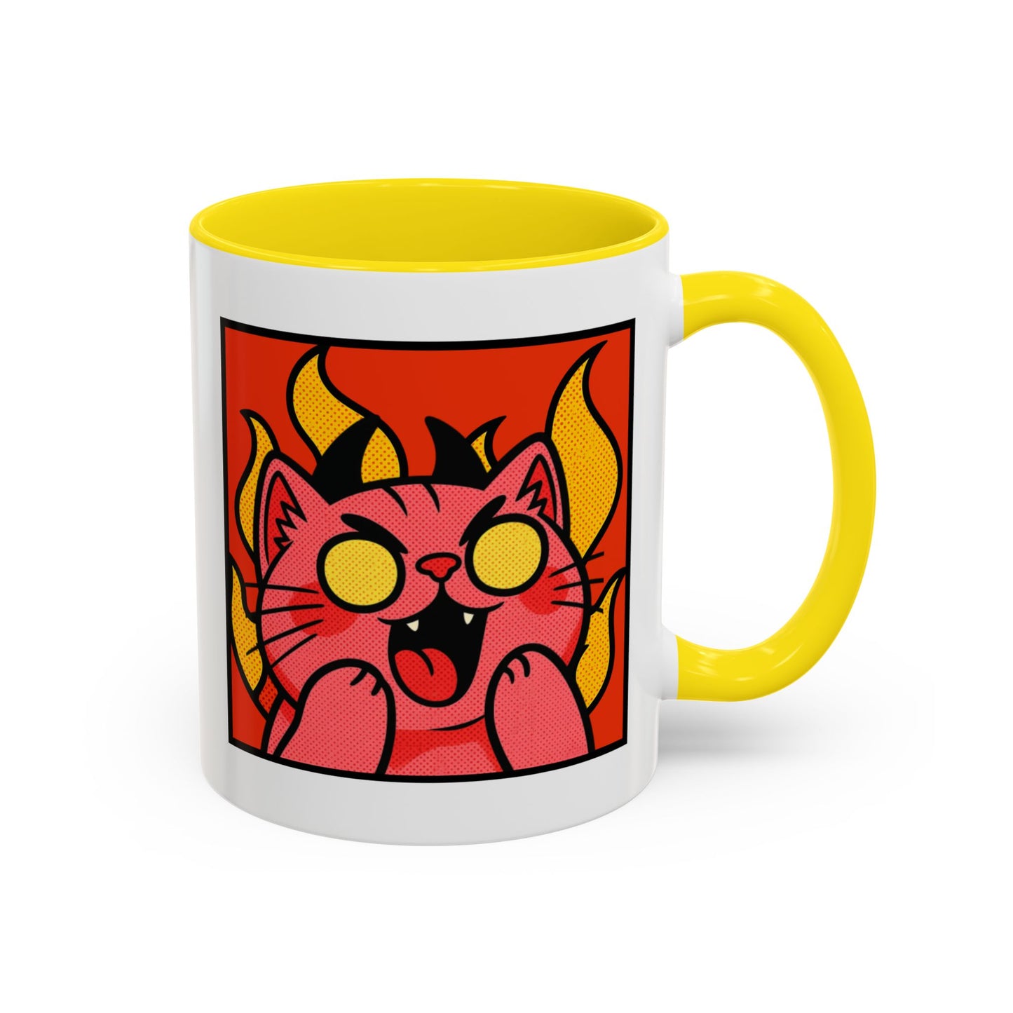 Evil Laughing Cat - Twitch Emote - Cute Devil Cat Accent Coffee Mug (11/15oz)