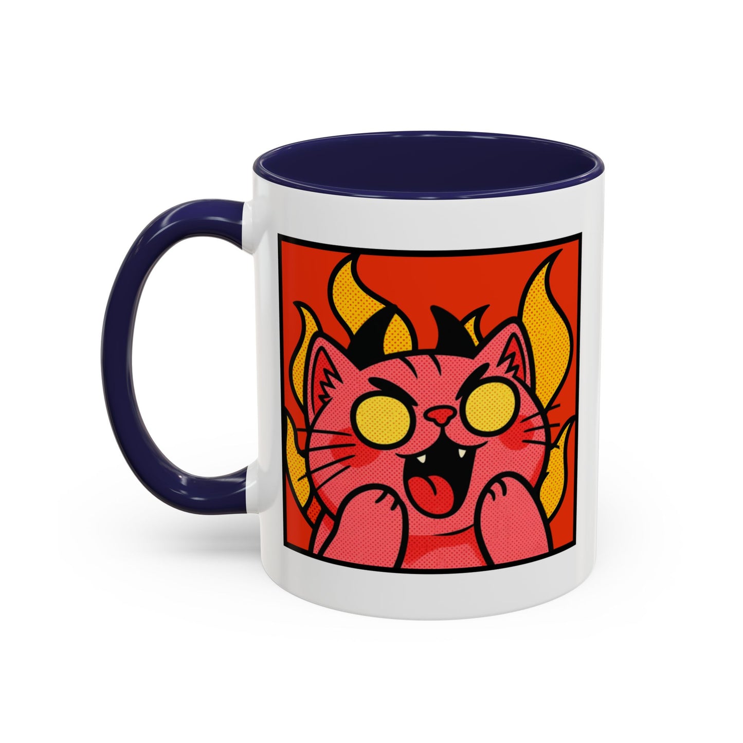 Evil Laughing Cat - Twitch Emote - Cute Devil Cat Accent Coffee Mug (11/15oz)