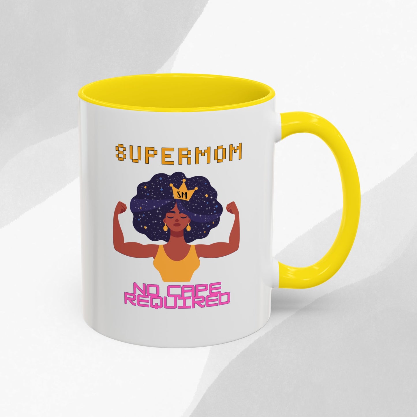 Accent Coffee Mug — "Supermom: No Cape Required" Empowerment Coffee Mug