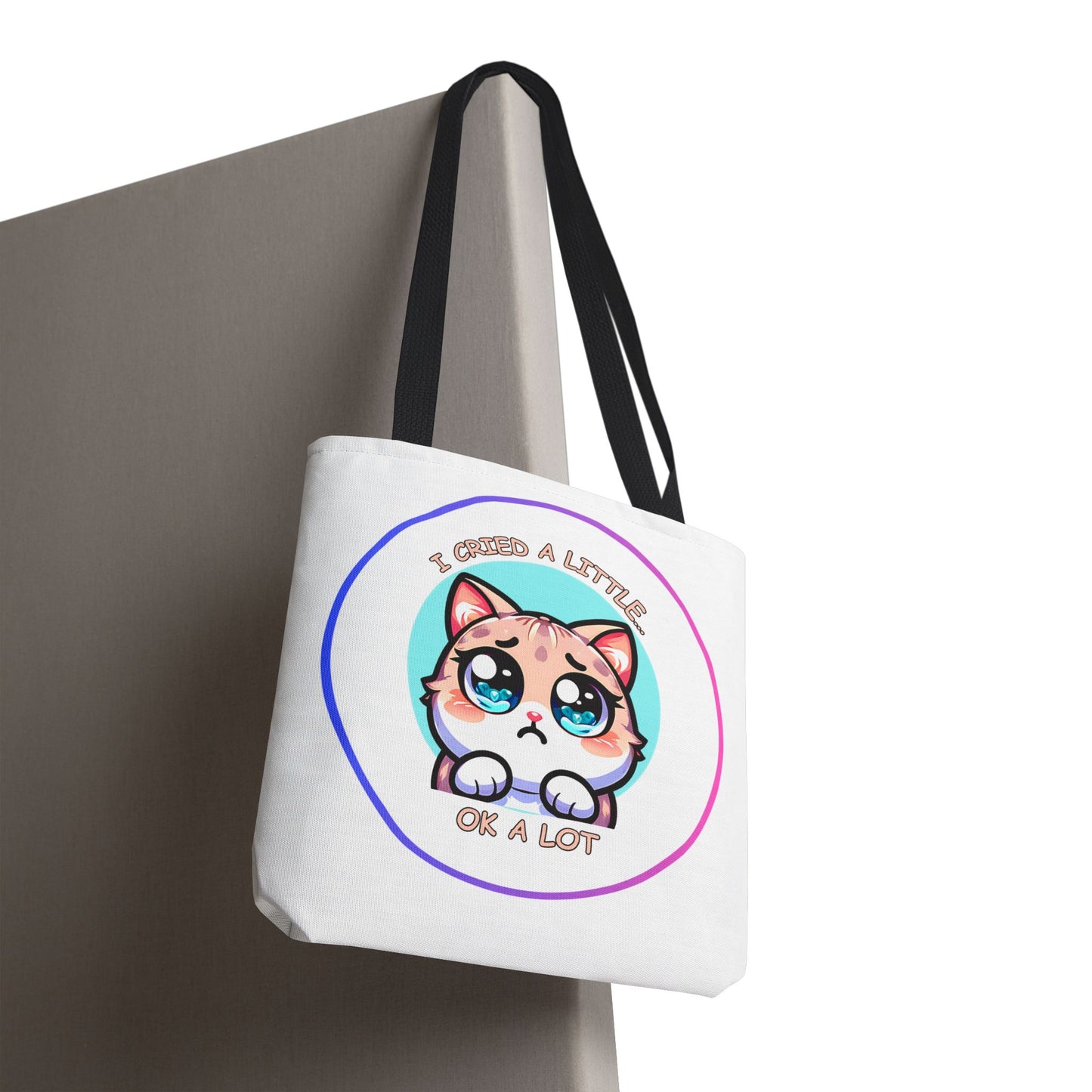I Cried a Little.... Ok a lot - Tote Bag | Cute Kawaii Cat Illustration