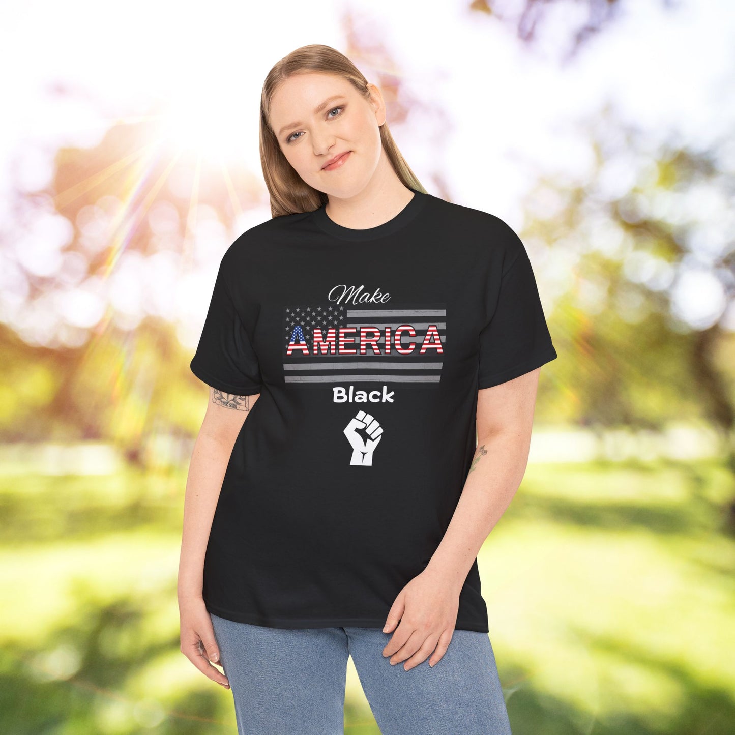 Make America Black Patriotic T‑Shirt —American Pride on the Black Side