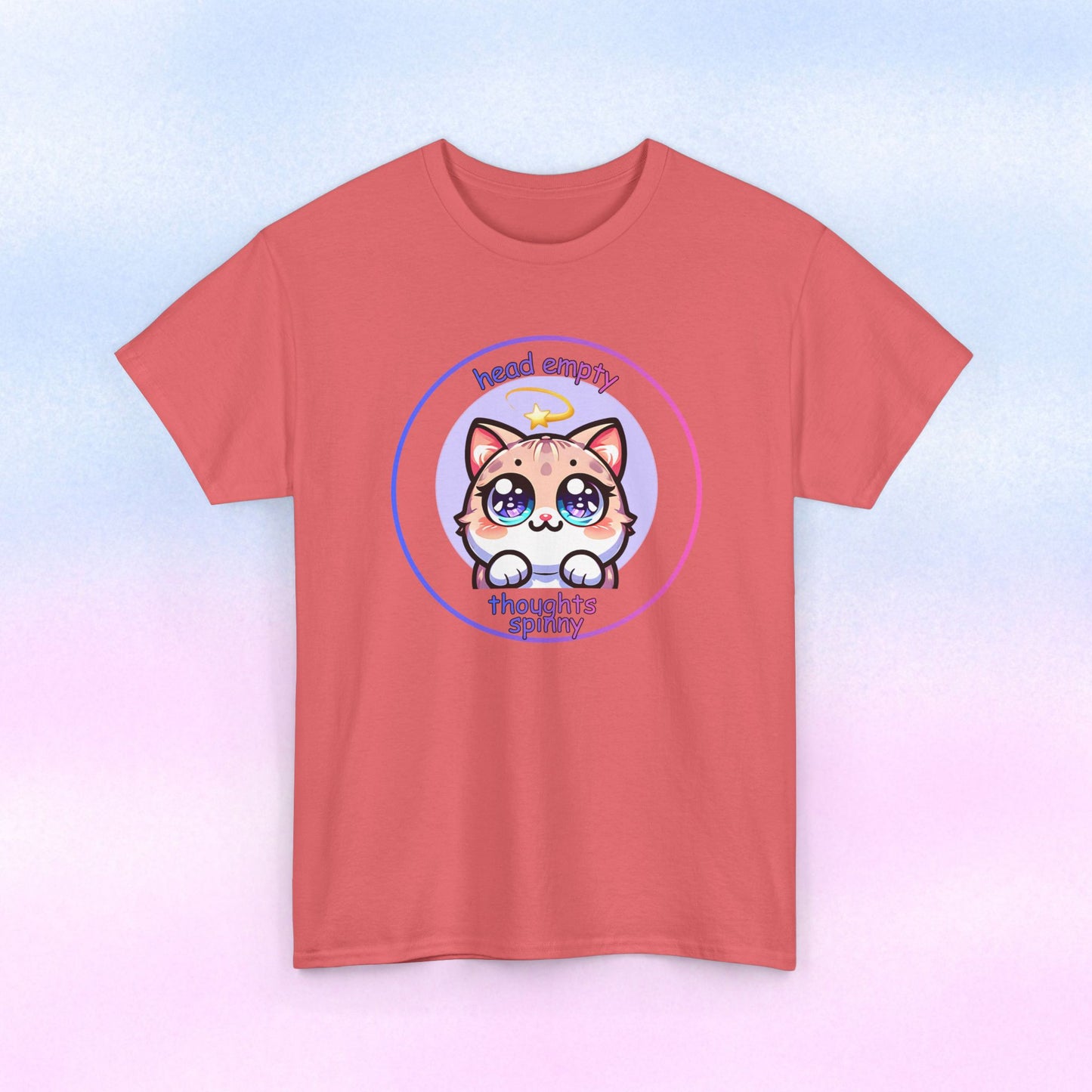 Cute Kawaii Dizzy Cat T-Shirt — "head empty. thoughts spinny."