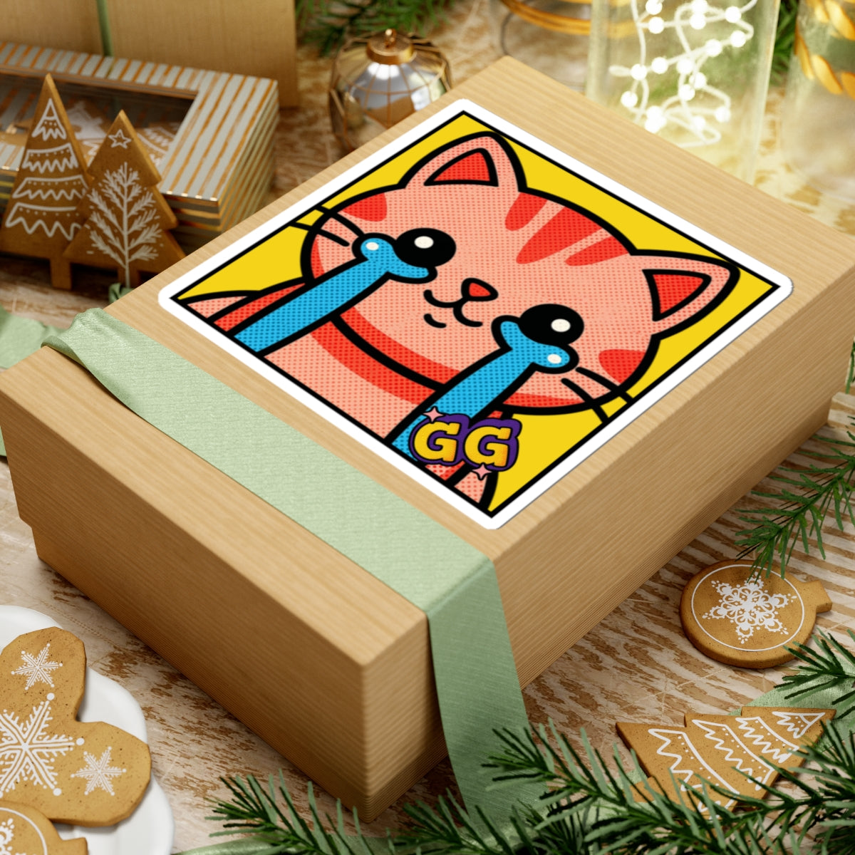 Good Game Tears of Joy Crying Cat Sticker — Cute Gamers Emote Kiss-Cut Decal
